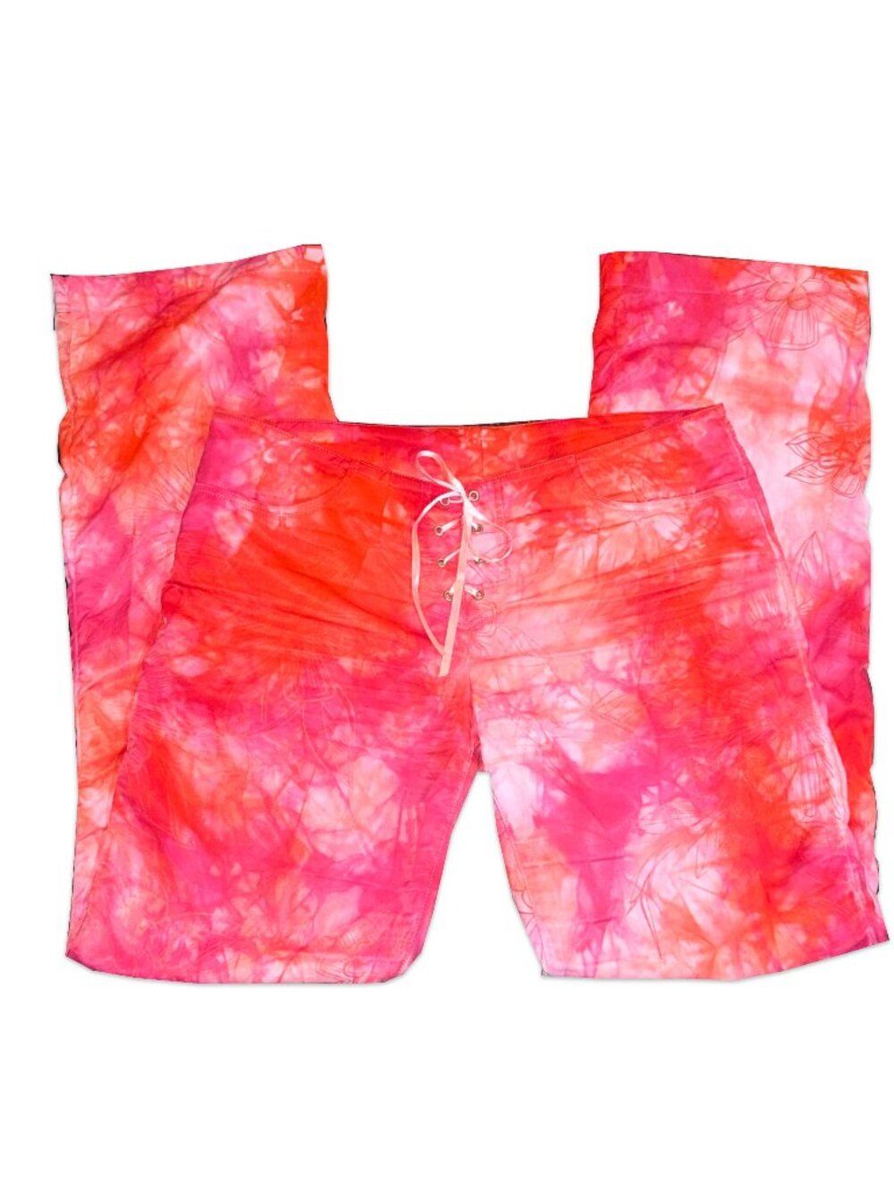Y2K low rise floral tie-dye pants ♡